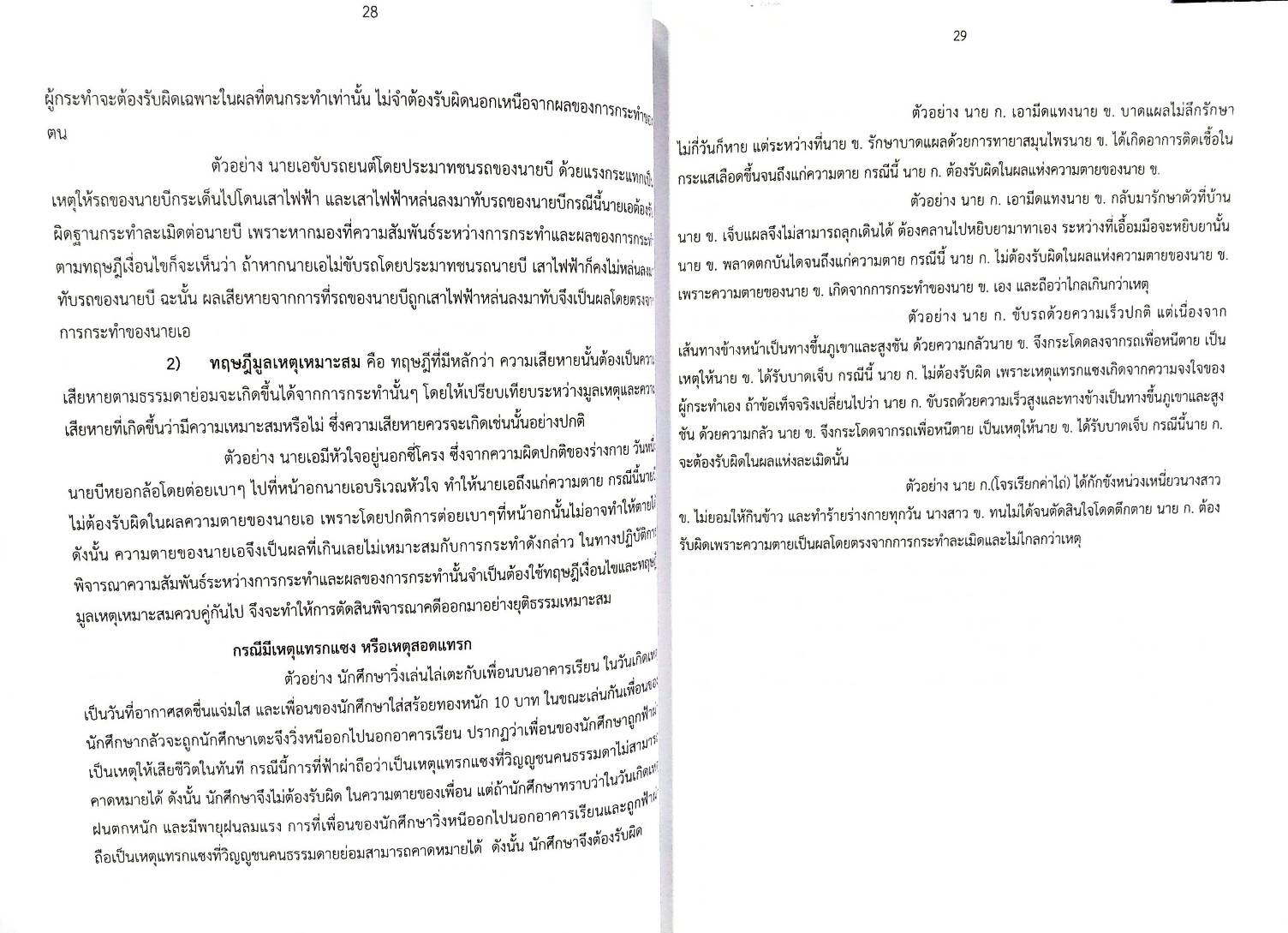 คำอธิบาย ตามประมวลกฎหมายแพ่งและพาณิชย์ ว่าด้วย ลักษณะละเมิด