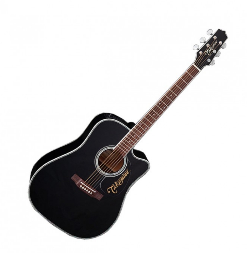 Takamine EF341DX Dreadnought Acoustic-Electric Guitar - Black
