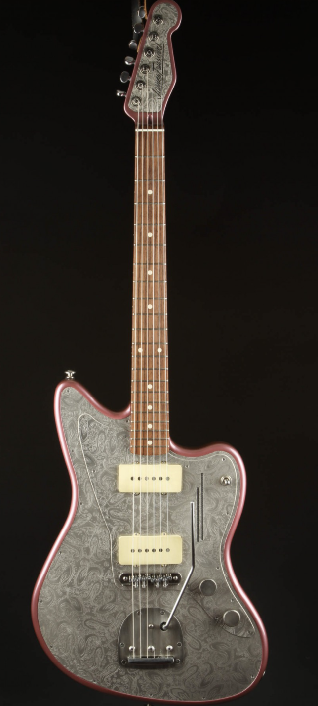 James Trussart Steelmaster - Silver Paisley Engraved Burgundy Mist