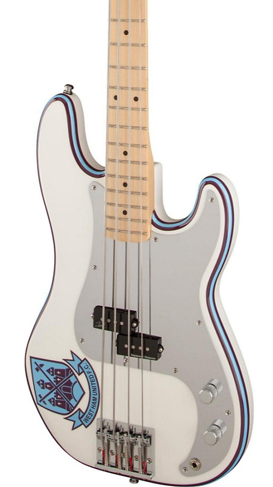 Fender Steve Harris Signature Precision Bass Electric Bass Guitar Olympic White w/Pin Stripe