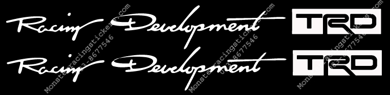 (สีขาว) สติ๊กเกอร์ ติด ที่จับประตู / กระจก / กันสาด / ที่ปัดน้ำฝน TOYOTA TRD RACING DEVELOPMENT STICKERS HANDLE สำเนา