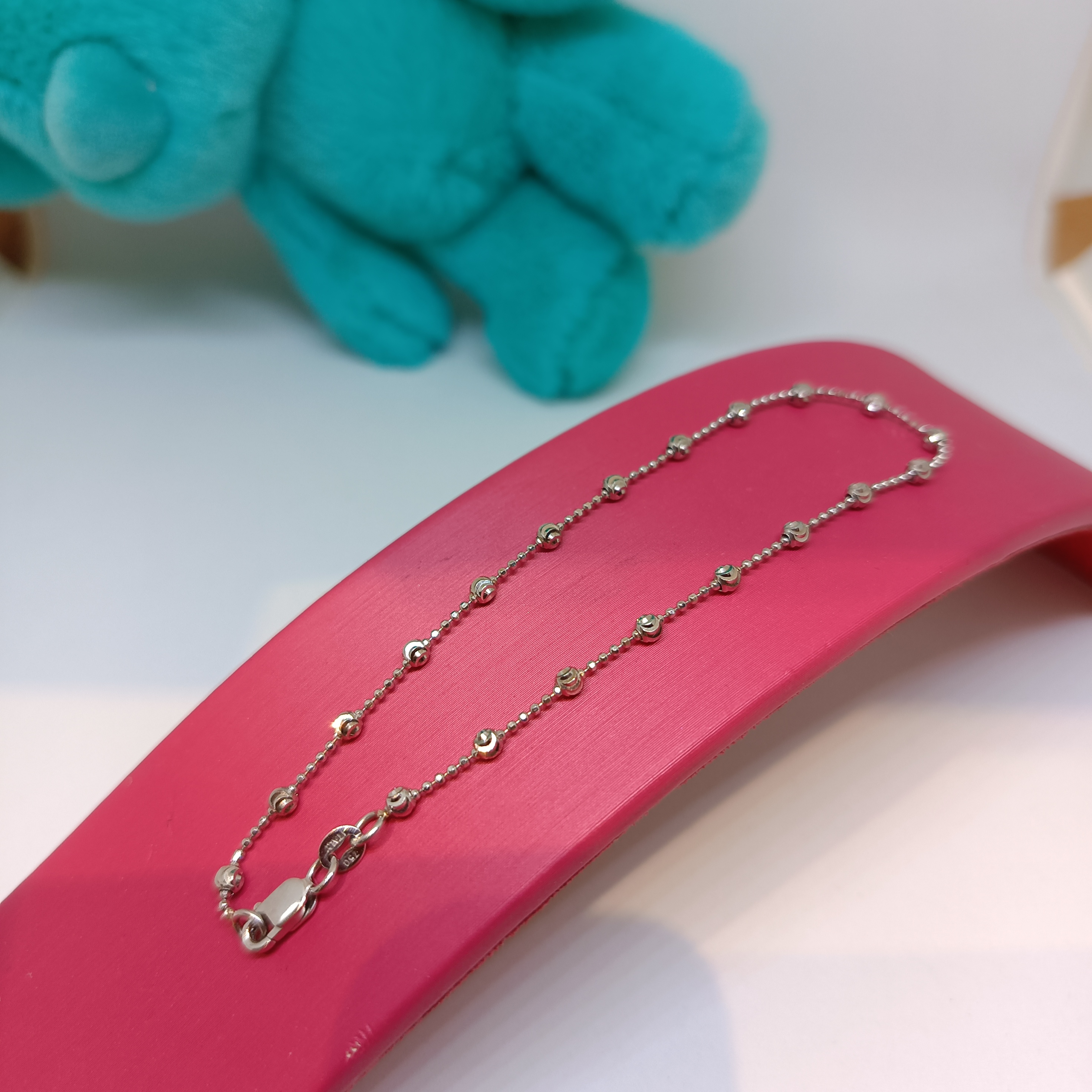 สร้อยข้อมืออิตาลี่ ลายลูกบอลขนาดกระทัดรัด สำหรับสุภาพสตรีครับ