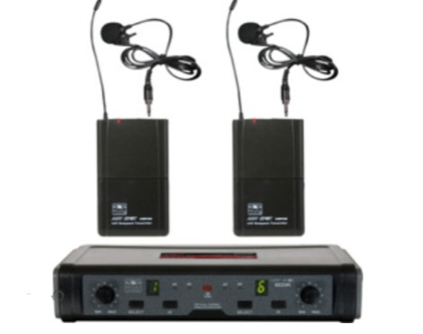 Galaxy Audio ECD Dual Channel UHF Wireless System with Dual Lavalier Microphones