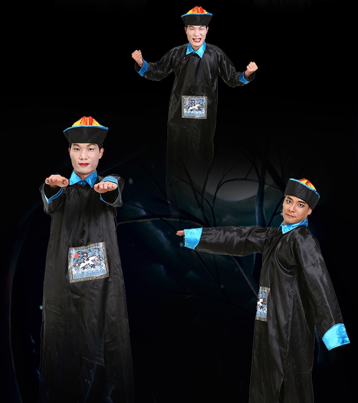 ชุดฮาโลวีน ชุดผีจีน Chinese Ghost สำหรับวันฮาโลวีน Free Size สูง 165-185 ซม.(ไม่รวมวิกผม, ผ้ายันต์สีเหลืองและสีแต่งหน้า)