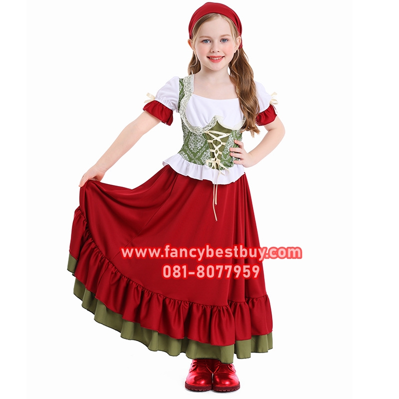 ชุดยุโรป เรอเนสซองส์ Renaissance ชุดย้อยยุค ประจำชาติเนเธอร์แลนด์ Netherland S 110-125, L 140-150