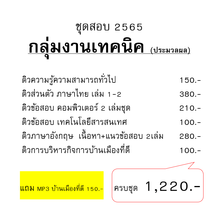ชุดสอบ 2565 กลุ่มงานเทคนิค (ประมวลผล)