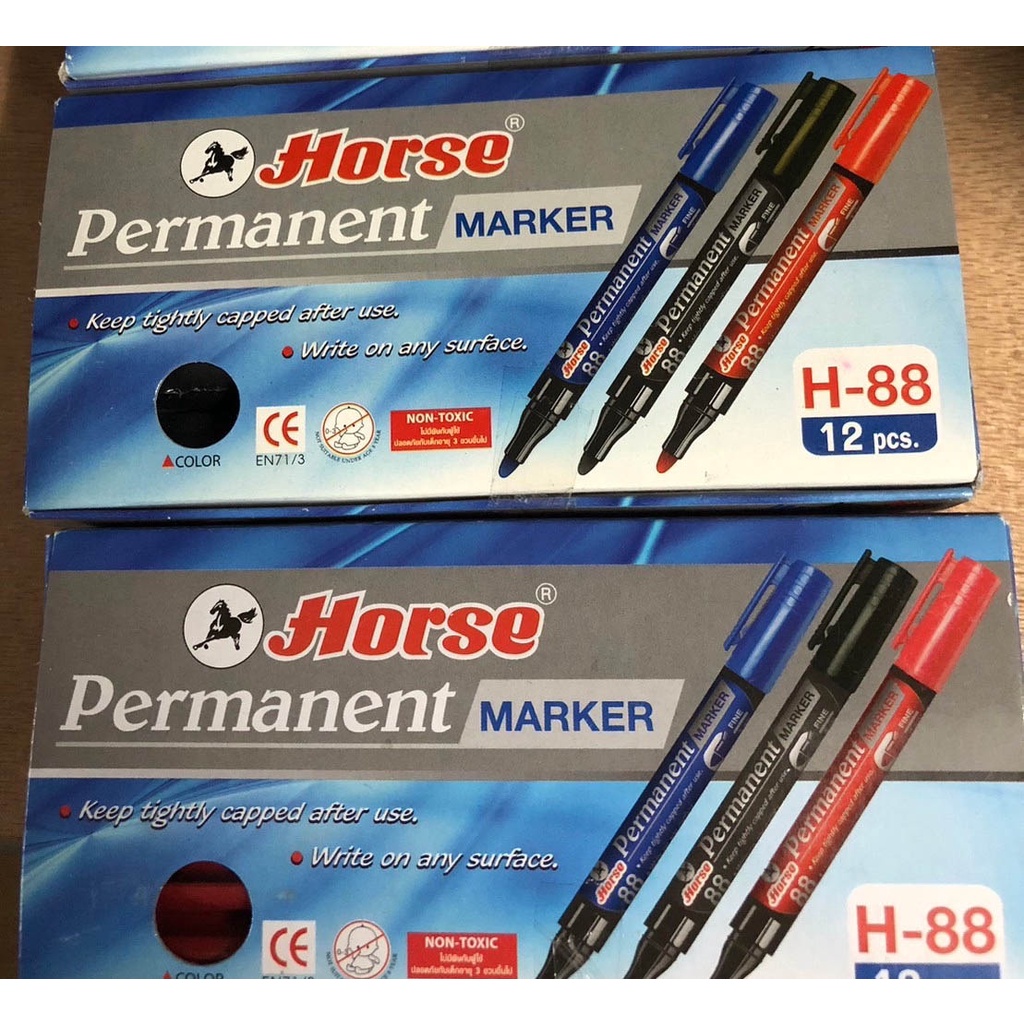 HORSE ปากกาเคมีหัวเดียว ตราม้า หัวกลม H-88 ( ราคา / 1 ด้าม)