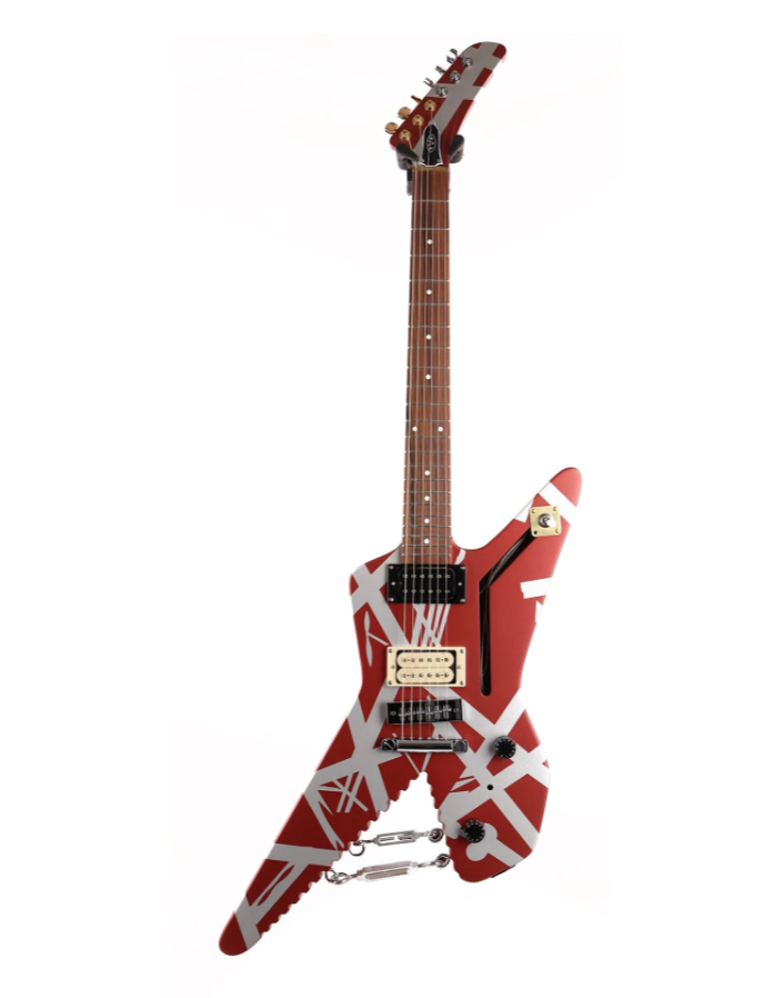 EVH Striped Series Shark Burgundy with Silver Stripes
