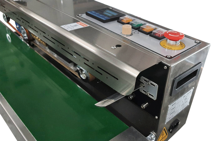 เครื่องซีลสายพานต่อเนื่อง มีระบบลมรุ่น DBF-1000AN