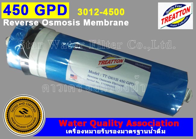 ไส้กรองน้ำ RO Membrane TW-3012-450 GPD Treatton
