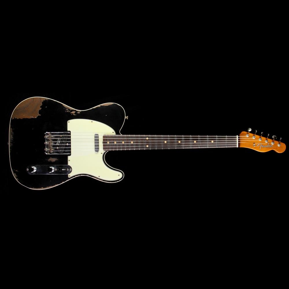 Fender Custom Shop 1962 Custom Telecaster Roasted Alder Heavy Relic Electric Guitar - Black
