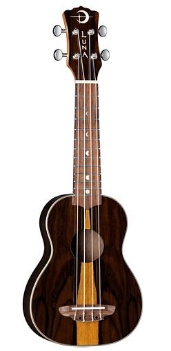 Luna Guitars Ziricote Wood Soprano Ukulele Gloss Natural