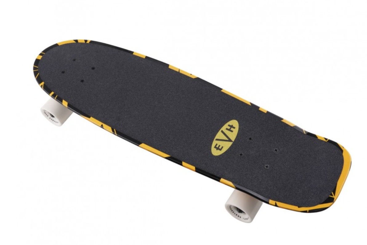 EVH Black with Yellow Stripes Skateboard