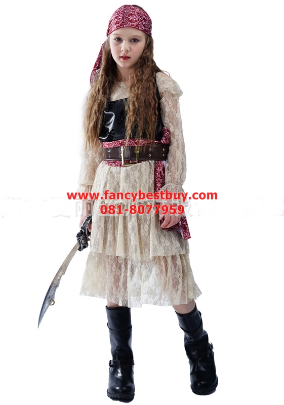 ชุดแฟนซีเด็ก ชุดโจรสลัดหญิง Pretty Pirate Girl มี ขนาด S 105-120, M 120-135, L 135-150