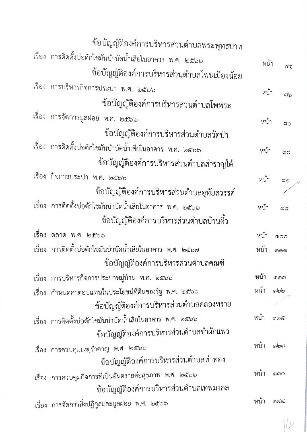 กฎหมายใหม่ ตอนที่ 142/115 รวมข้อบัญญัติองค์การบริหารส่วนตำบล