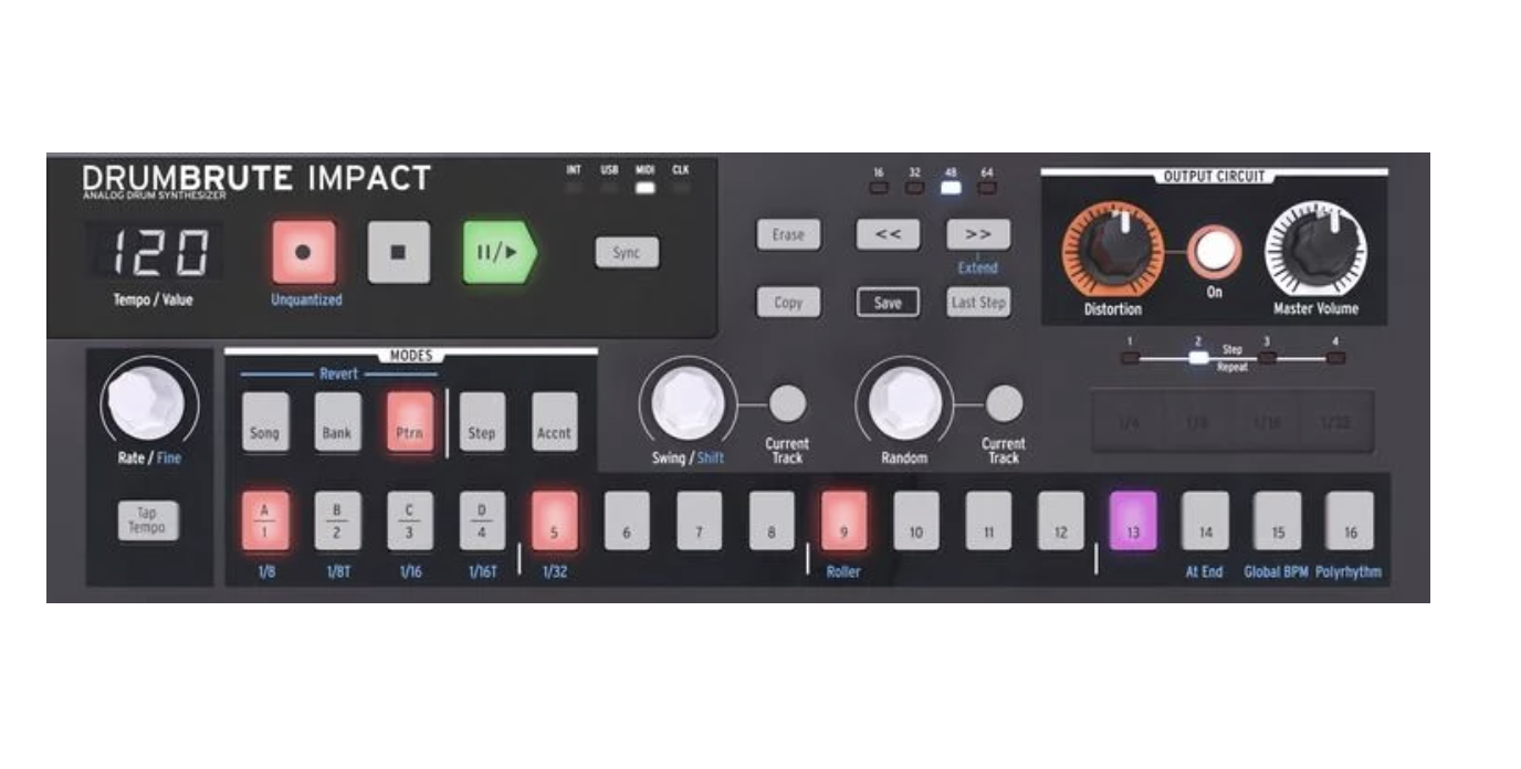 Arturia DrumBrute Impact Analog Drum Machine