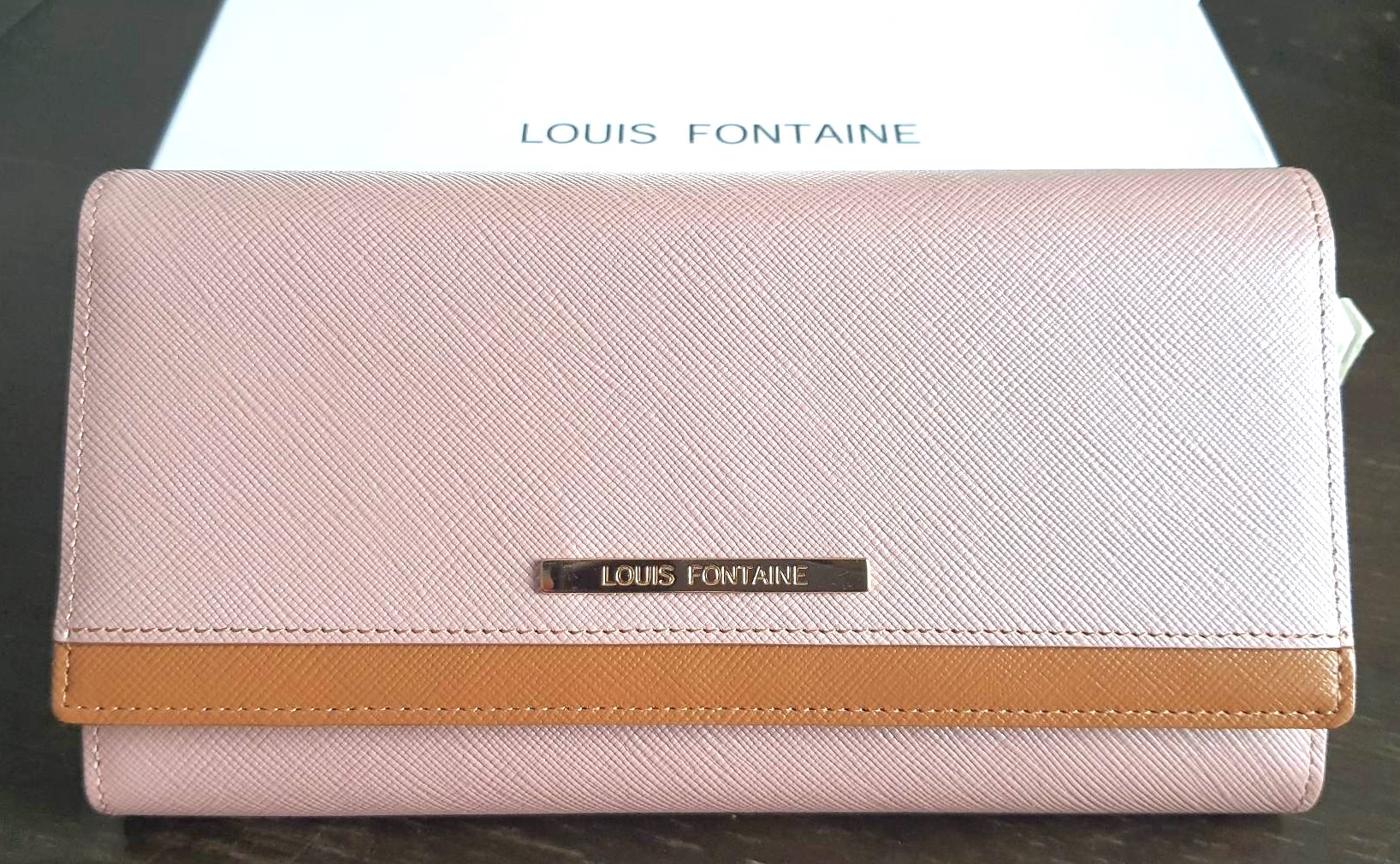 กระเป๋าสตางค์ LOUIS FONTAINE เบจเมทาลิก-กาแฟ ใหม่ แท้