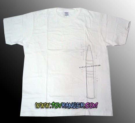 เสื้อยืด GIRLS und PANZER สีขาว B (L,แท้)