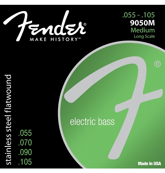 Fender 9050M Stainless Steel Flatwound Long Scale Bass Strings - Medium