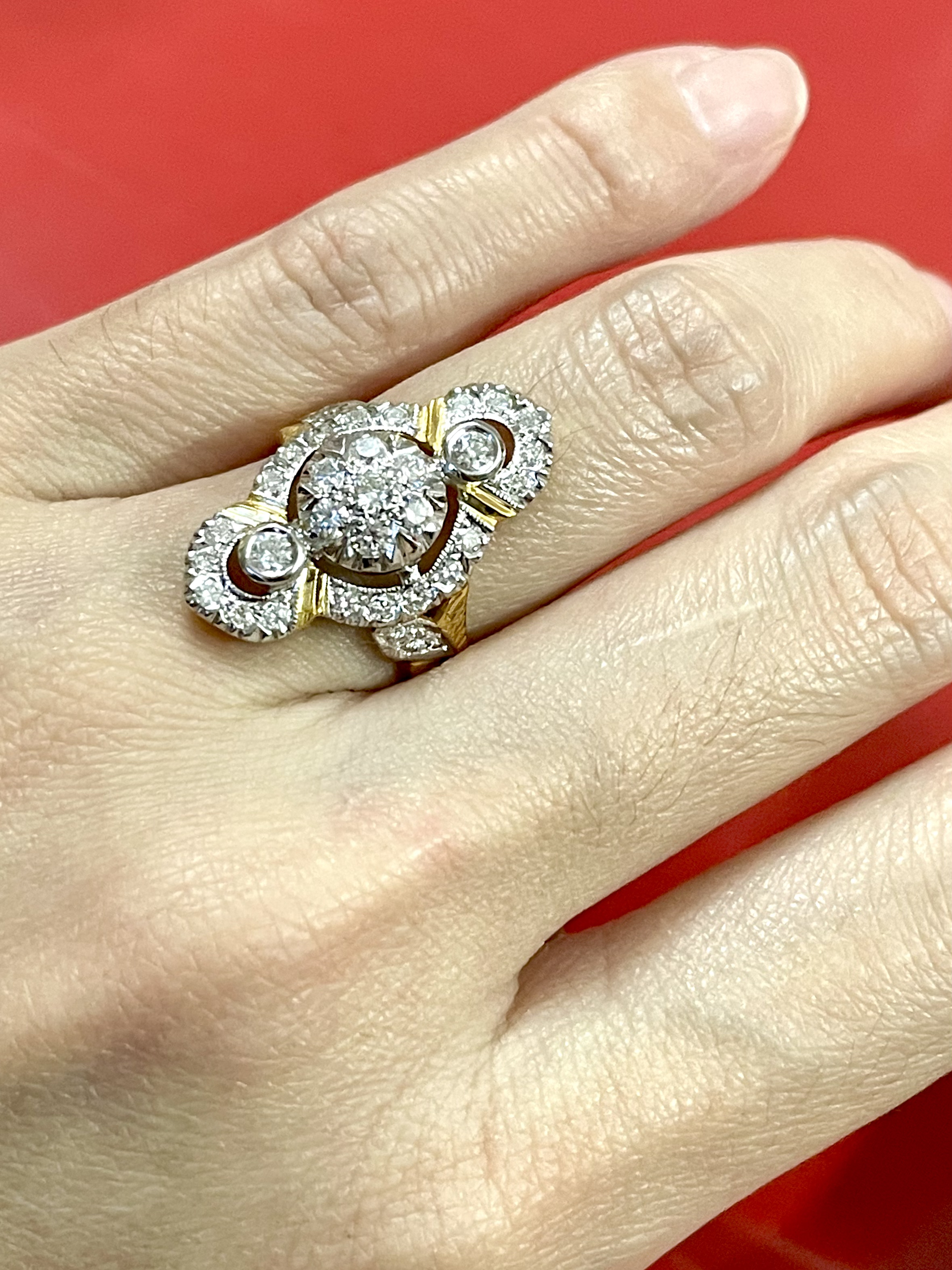 แหวนเพชรโบราณ เพชรแท้ ทองแท้