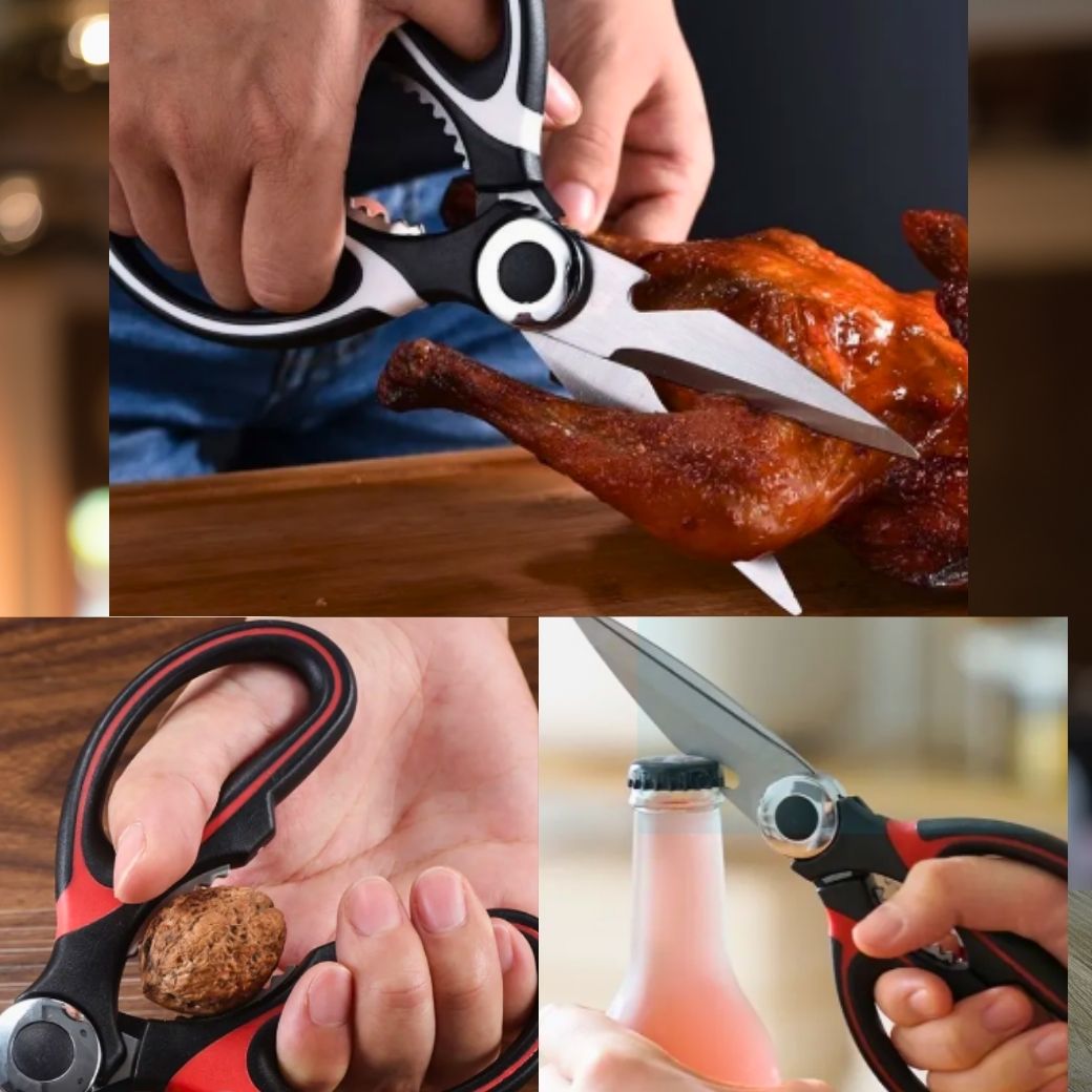 กรรไกรครัวเอนกประสงค์ กรรไกรตัดอาหาร กรรไกรสแตนเลส มีฝาครอบ จำนวน 1 ด้าม