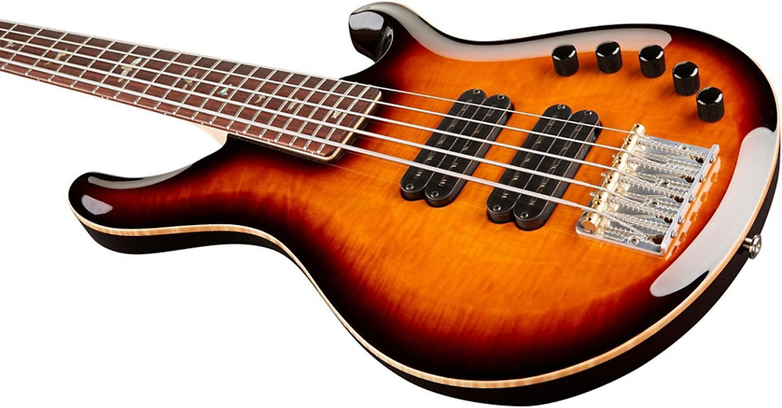 PRS Grainger Quilt Top 5 String Electric Bass Guitar with Indian Rosewood Fretboard McCarty Tobacco Sunburst