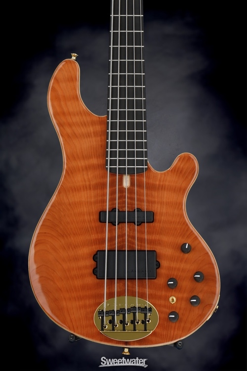 Lakland 55-94 Deluxe, Exotic Top - Curly Redwood with Ebony fingerboard