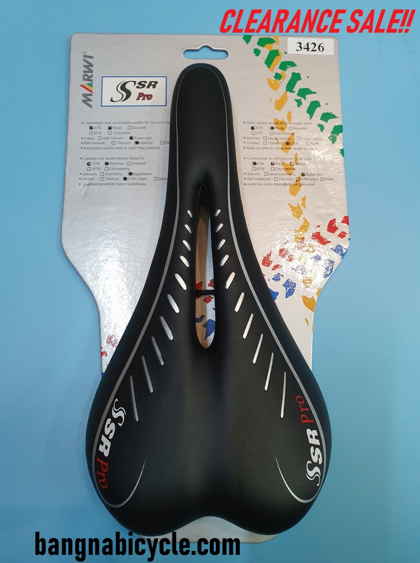 [Clearance Sale] อาน Marwi SSR Pro รางโครโมลี่ มีรอง/ไม่มีร่อง สีดำ