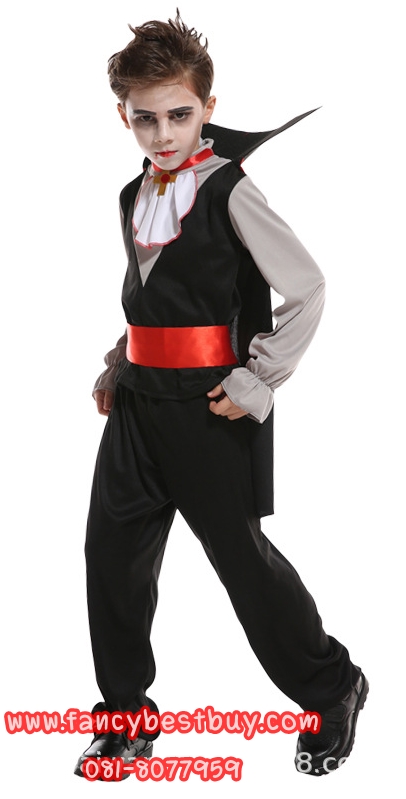ชุดฮาโลวีนเด็กชาย ชุดแดร๊กคูล่า แวมไพร์ Handsome Vampire สำหรับวันฮาโลวีน มีขนาด M