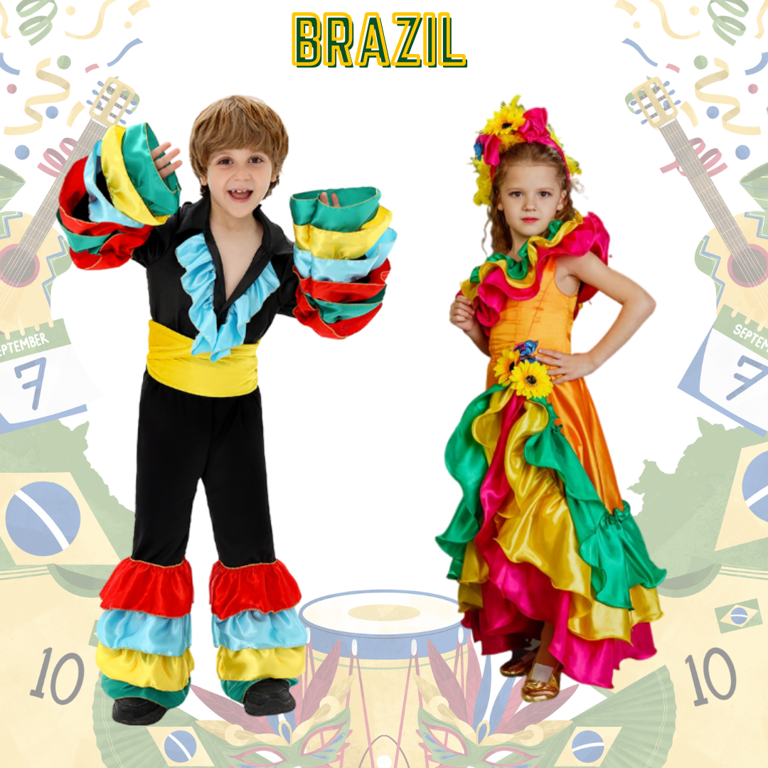 ชุดประจำชาติบราซิล Brazilian ชุดลาตินอเมริกา มีขนาด S 105-115, M115-125, L125-135, XL135-145