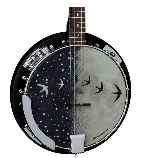 Luna Guitars Moonbird BGB 5-String Acoustic/Electric Banjo Satin Black