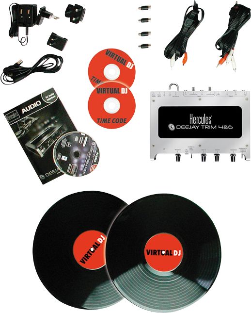 Hercules DeeJay Trim + Scratch 4&6 DJ Audio Interface and Time Code Software