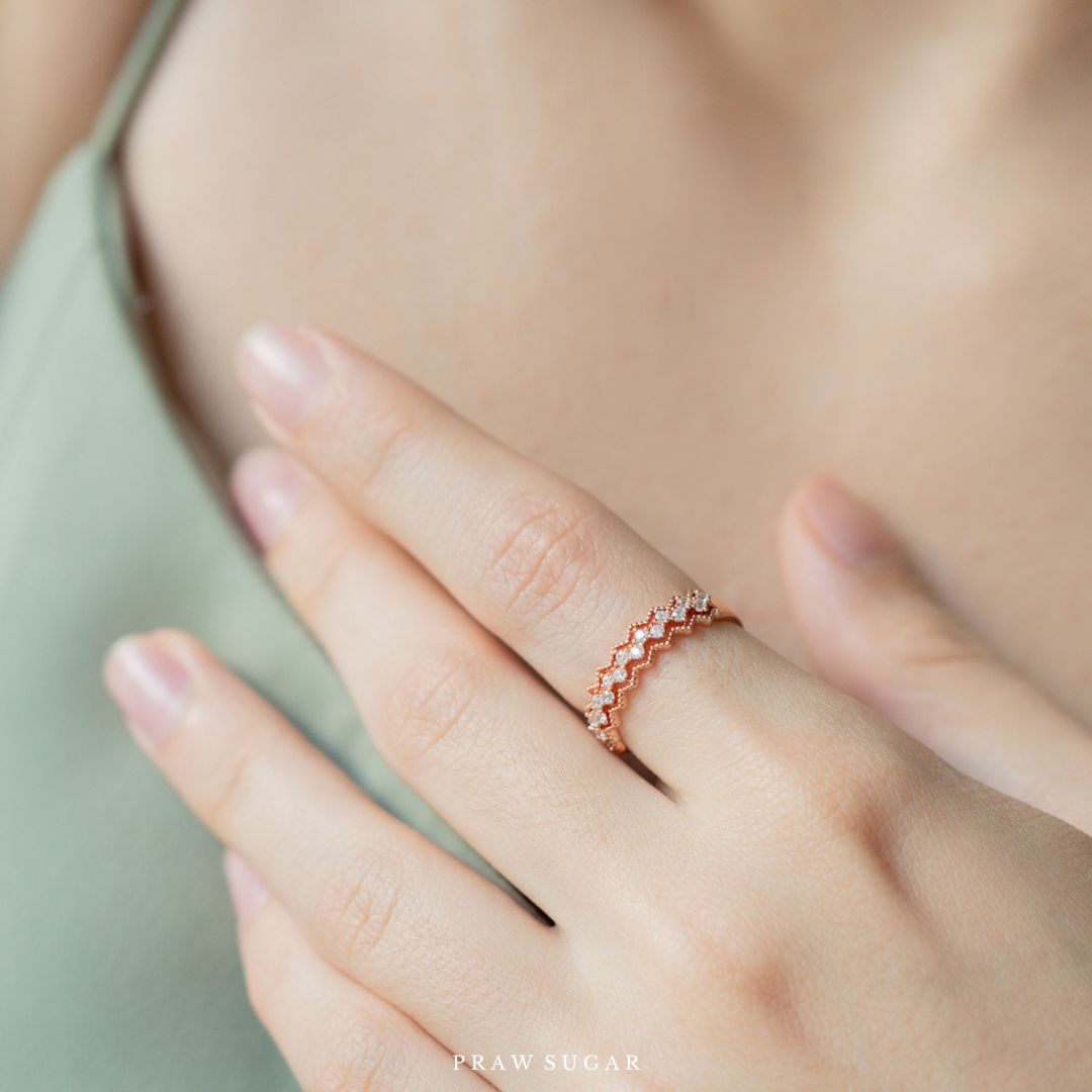 Zig Zag Gorgeous Ring - แหวน 2 ชั้นทรงหยัก (มี 3 สี)