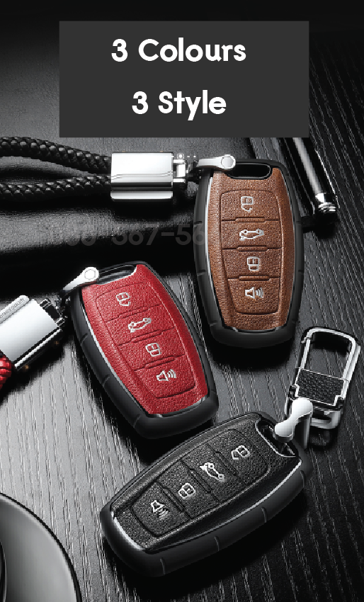 ซองกุญแจหนัง PU สัมผัสนิ่ม พร้อมพวงกุญแจ มีสามสีให้เลือก