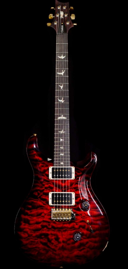 PAUL REED SMITH PRS QUILT 10 TOP CUSTOM 24 WITH 35TH ANNIVERSARY EAGLE FIRE RED BURST