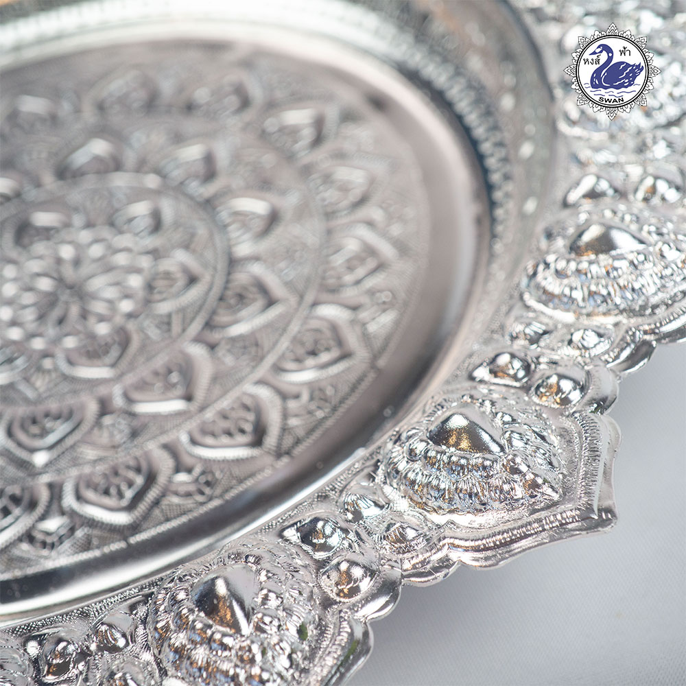 Aluminum Sun-liked Round Tray 36 cm Sliver