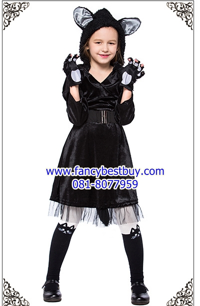 ชุดแฟนซีแมวดำ ชุดแฟนซีเด็ก CAT COSTUME ชุดแฟนซีสัตว์ มี ขนาด S(100-115), M(115-125), L(125-140)