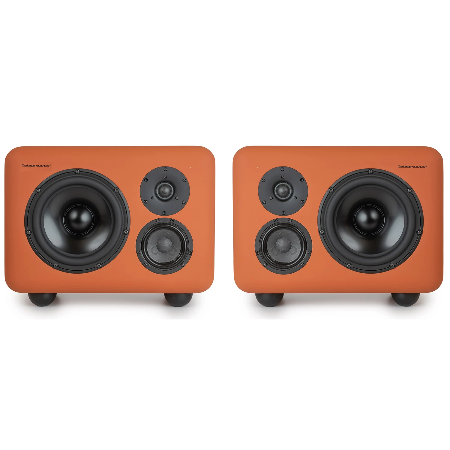 Telegrapher Loudspeakers Gorilla 3-Way Active Studio Monitors - Pair, Jaipur Orange