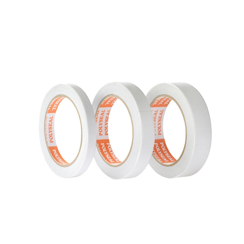 POLYSEAL TAPE เทปกาวสองหน้า ทิชชู่ ขนาด 3/4 นิ้ว x 20 หลา กาวอะคริลิคสูตรน้ำมัน (1 ม้วน / แพ็ค)