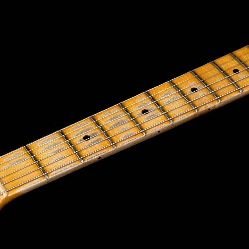 Fender Custom Shop 56 Thinline Stratocaster - Aged Olympic White over Chocolate 2-Color Sunburst