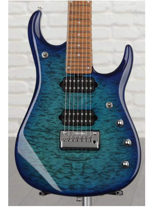 Ernie Ball Music Man JP15 7 Electric Guitar - Cerulean Paradise Quilt