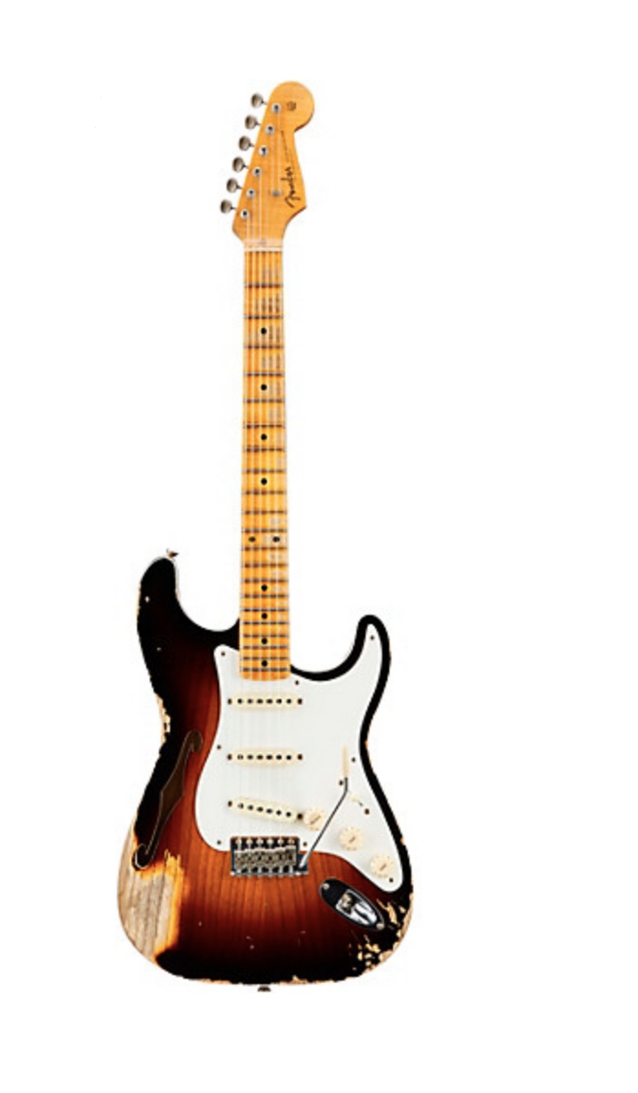 Fender Custom Shop 1956 Heavy Relic Thinline Stratocaster Electric Guitar Wide Fade 2-Color Sunburst CZ540020