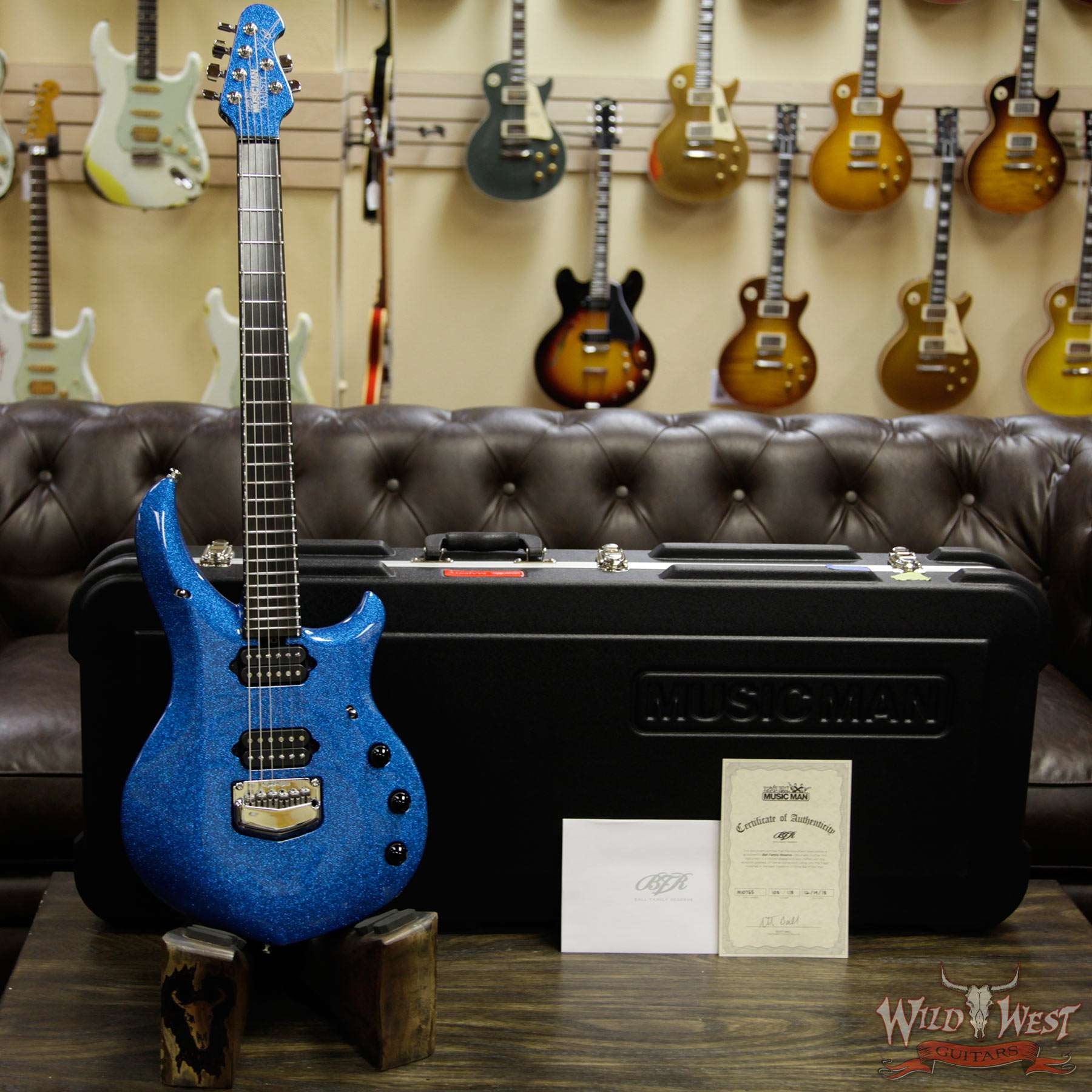 Ernie Ball Music Man BFR Limited Edition John Petrucci Signed Majesty # 103 of 118 - Marine Blue Sparkle