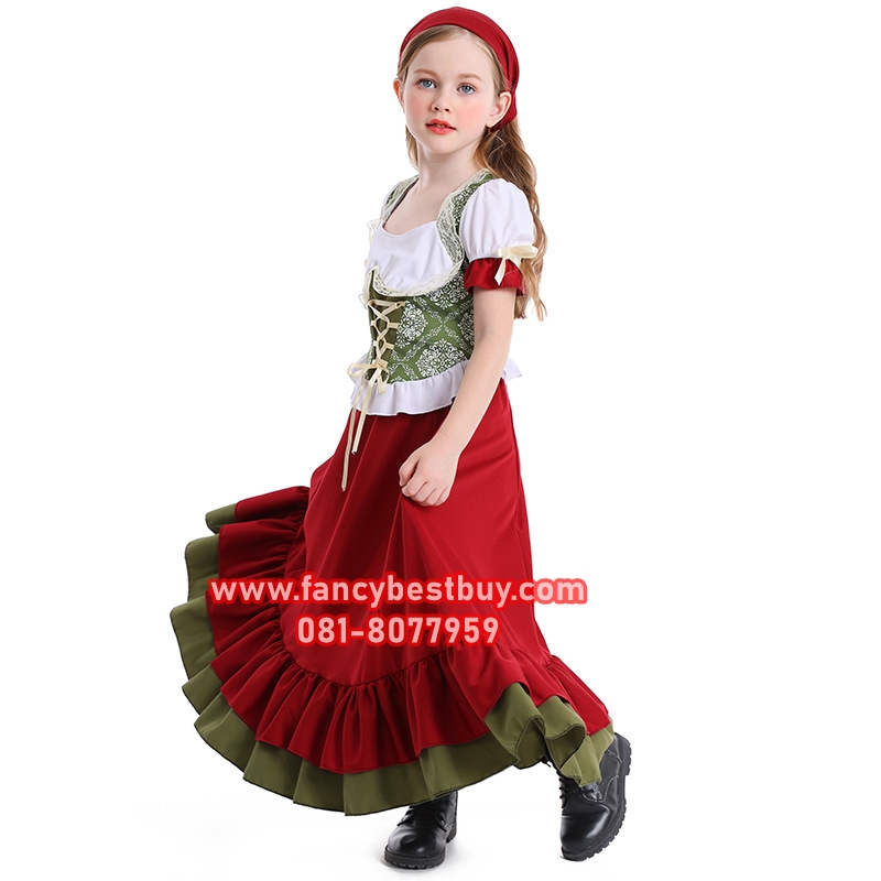 ชุดยุโรป เรอเนสซองส์ Renaissance ชุดย้อยยุค ประจำชาติเนเธอร์แลนด์ Netherland S110-125, M 125-140, L 140-150, XL 150-160