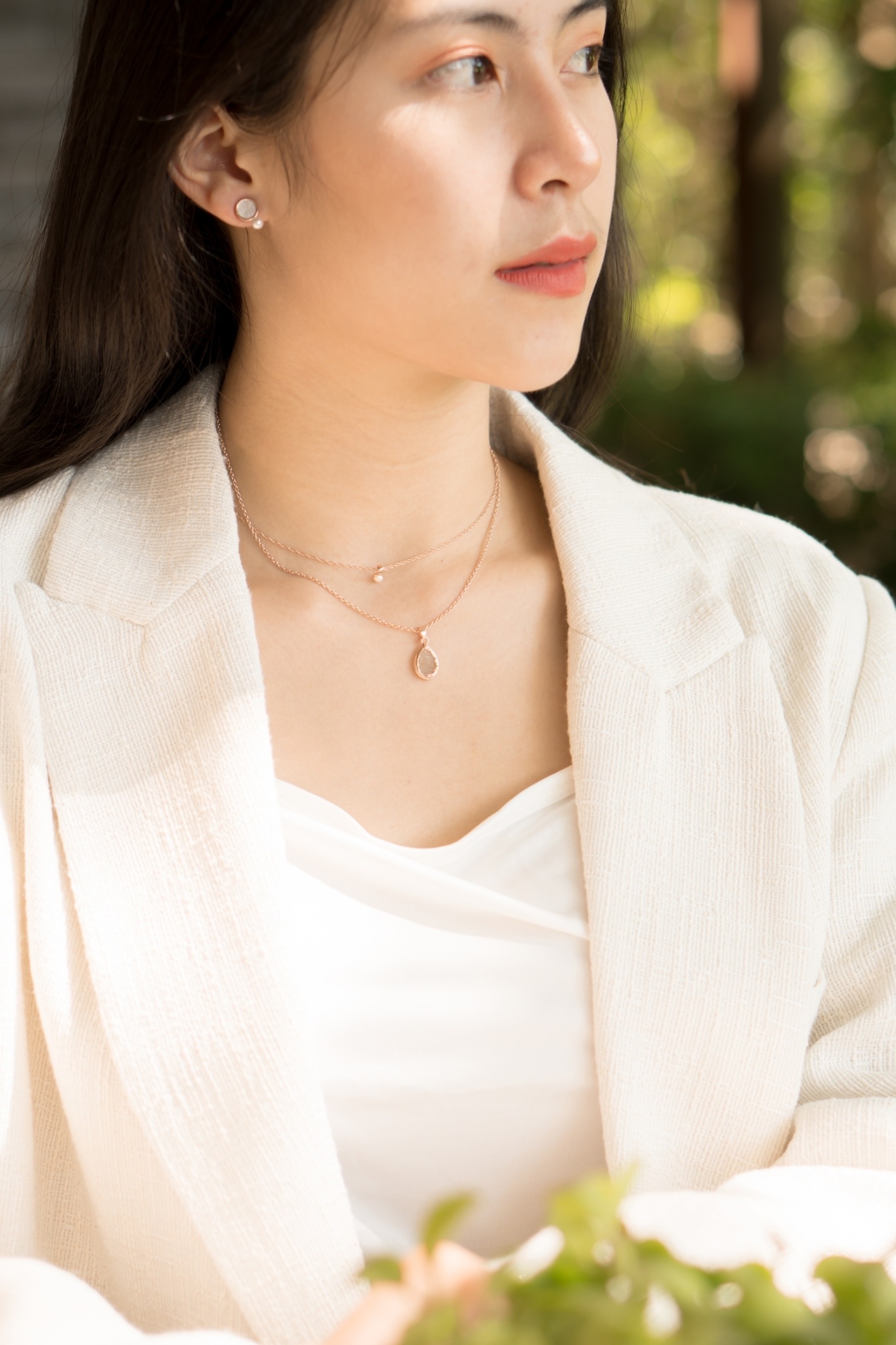 Mini Fresh Water Pearl Necklace - สร้อยคอจี้มุกแท้ขนาดเล็ก 4mm (มุกแท้+สร้อยเงินแท้)