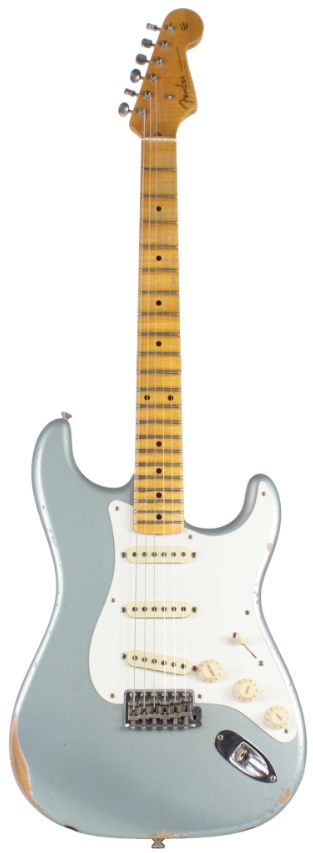 Fender Custom Shop 58 Relic Strat Guitar, Super Faded Ice Blue Metallic