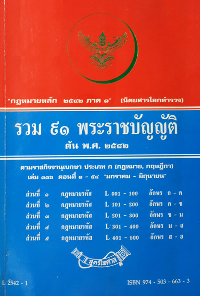 รวม 91 พระราชบัญญัติ ต้น พ.ศ.2542