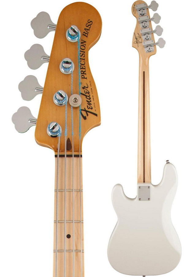 Fender Steve Harris Signature Precision Bass Electric Bass Guitar Olympic White w/Pin Stripe