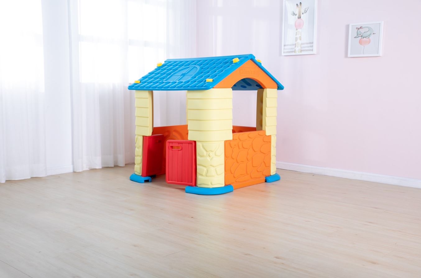 บ้านแฮปปี้ สีฟ้า ,บ้านสุนัข,คอกกั้น,บ้านพลาสติก, ของเล่นหมา,dog playground ,สินค้าพร้อมส่ง
