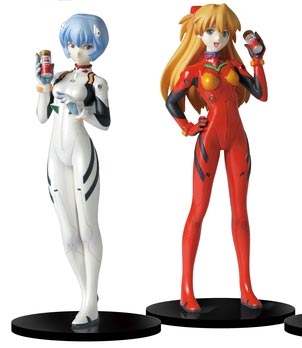 Rei & Asuka Evangelion:2.22 UCC Coffee Figure (แท้)